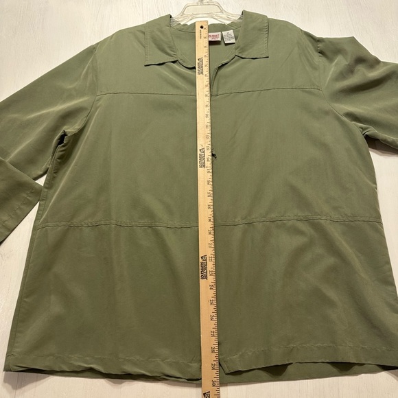 Joanna Plus 2X Green Zip Jacket Blouse | Made in USA | Relaxed Fit - Picture 5 of 7